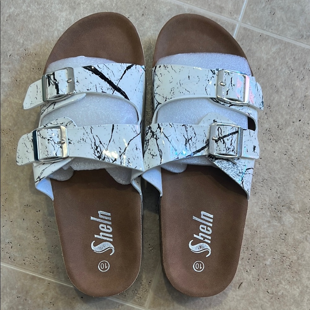 Black and White Sandals